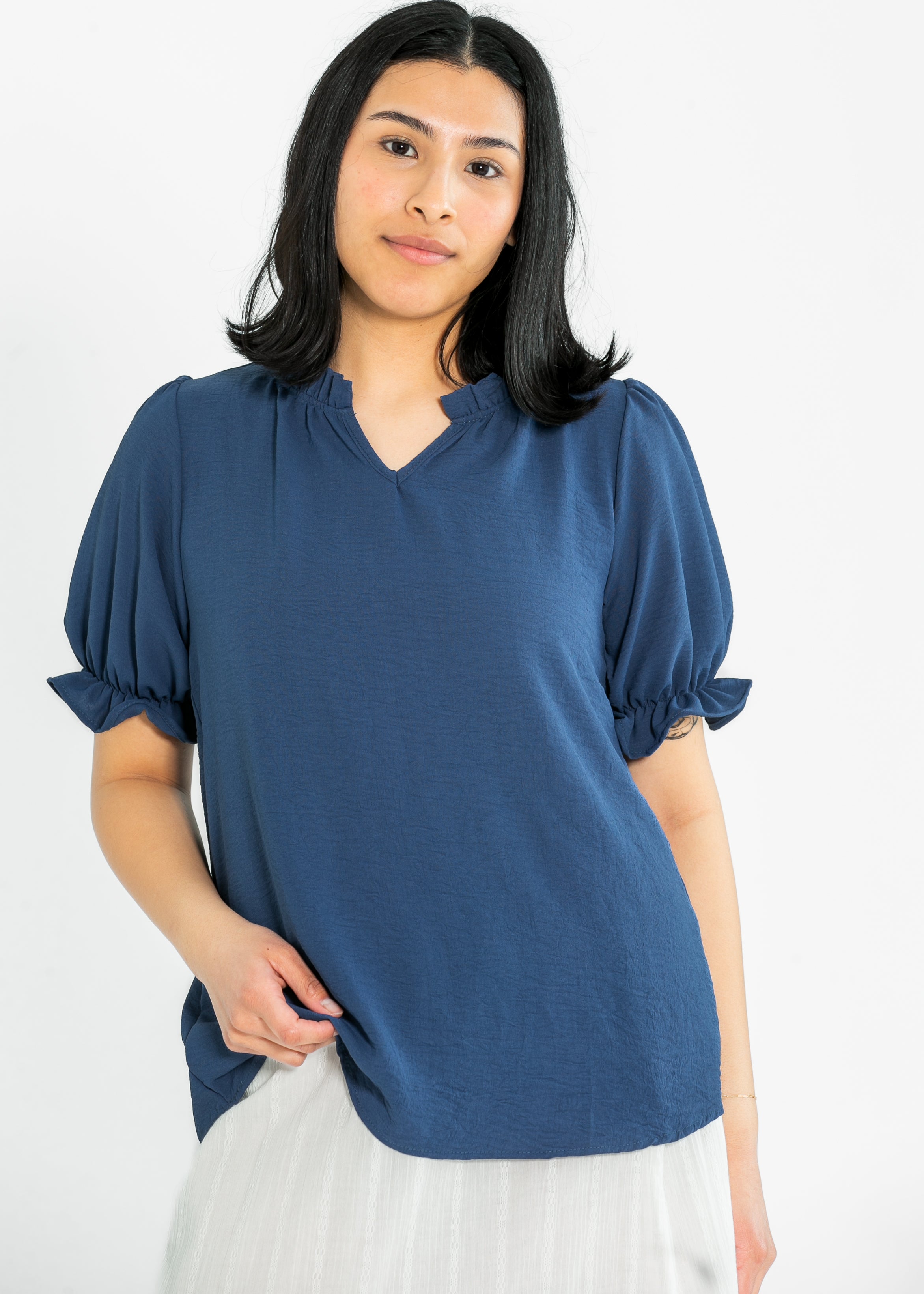 Laurel V-neck Short Sleeve Top - FINAL SALE Inherit Co.
