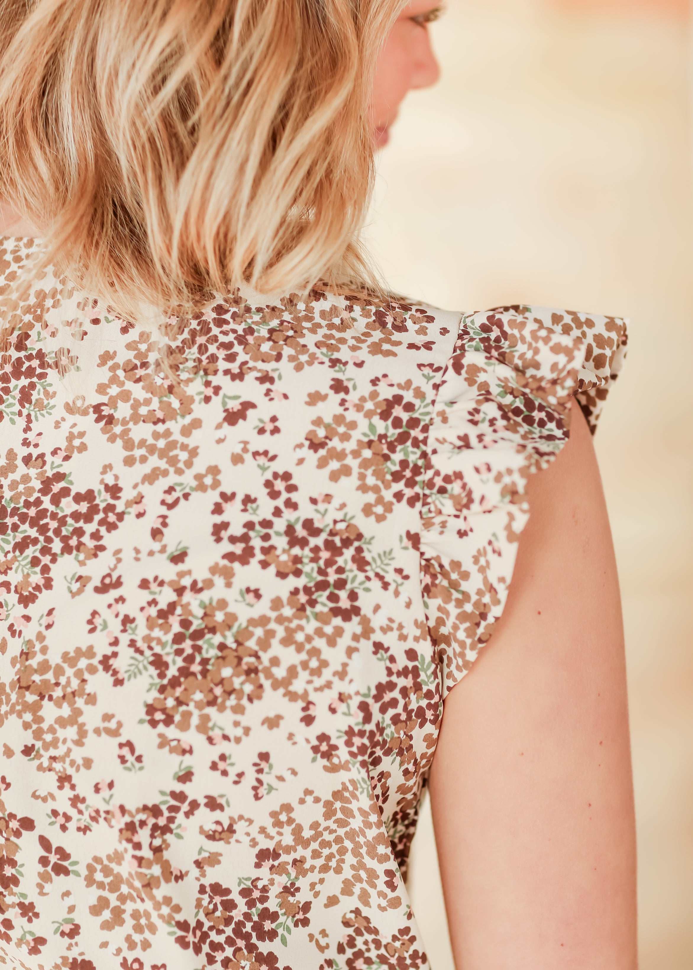 Leanne Ruffle Cap Sleeve Top Inherit Co.