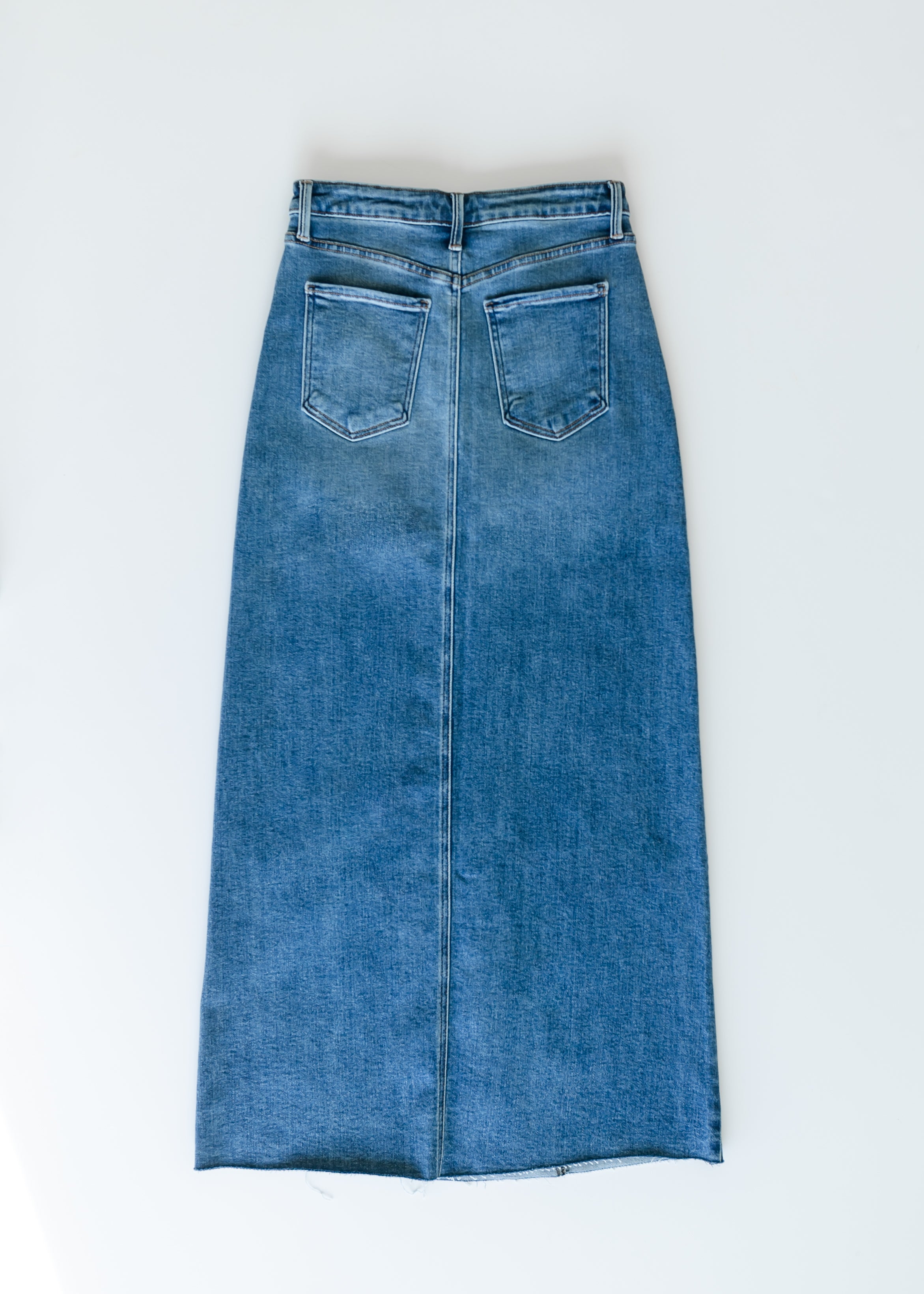 Lee A-Line Raw Hem Maxi Skirt Inherit Co.