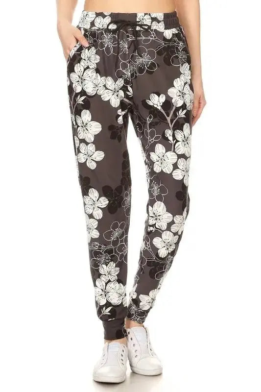 Leggings Depot Full Size Buttery Soft Floral Joggers Plus Size - Love Salve 