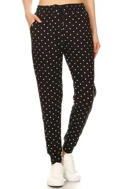 Leggings Depot Full Size Buttery Soft Polka Dot Joggers - Love Salve 