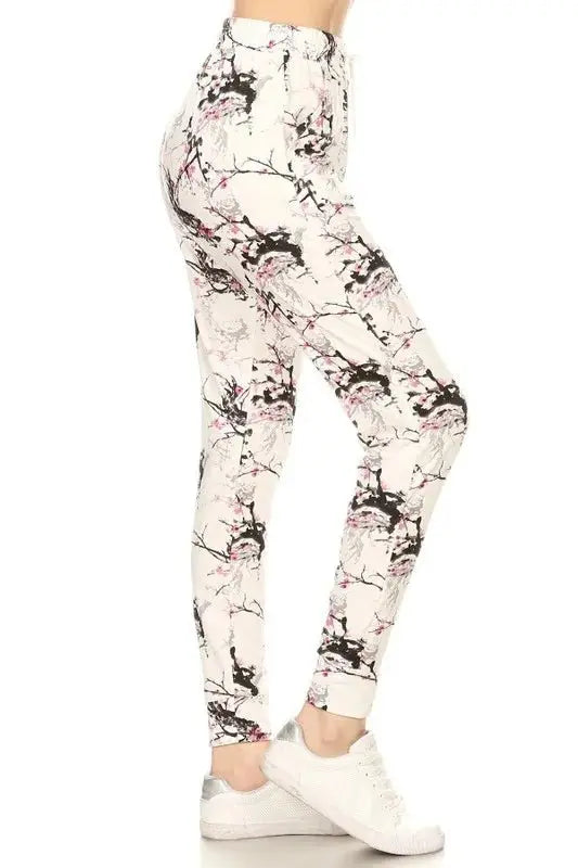 Leggings Depot Full Size Buttery Soft Printed Joggers Plus Size - Love Salve 
