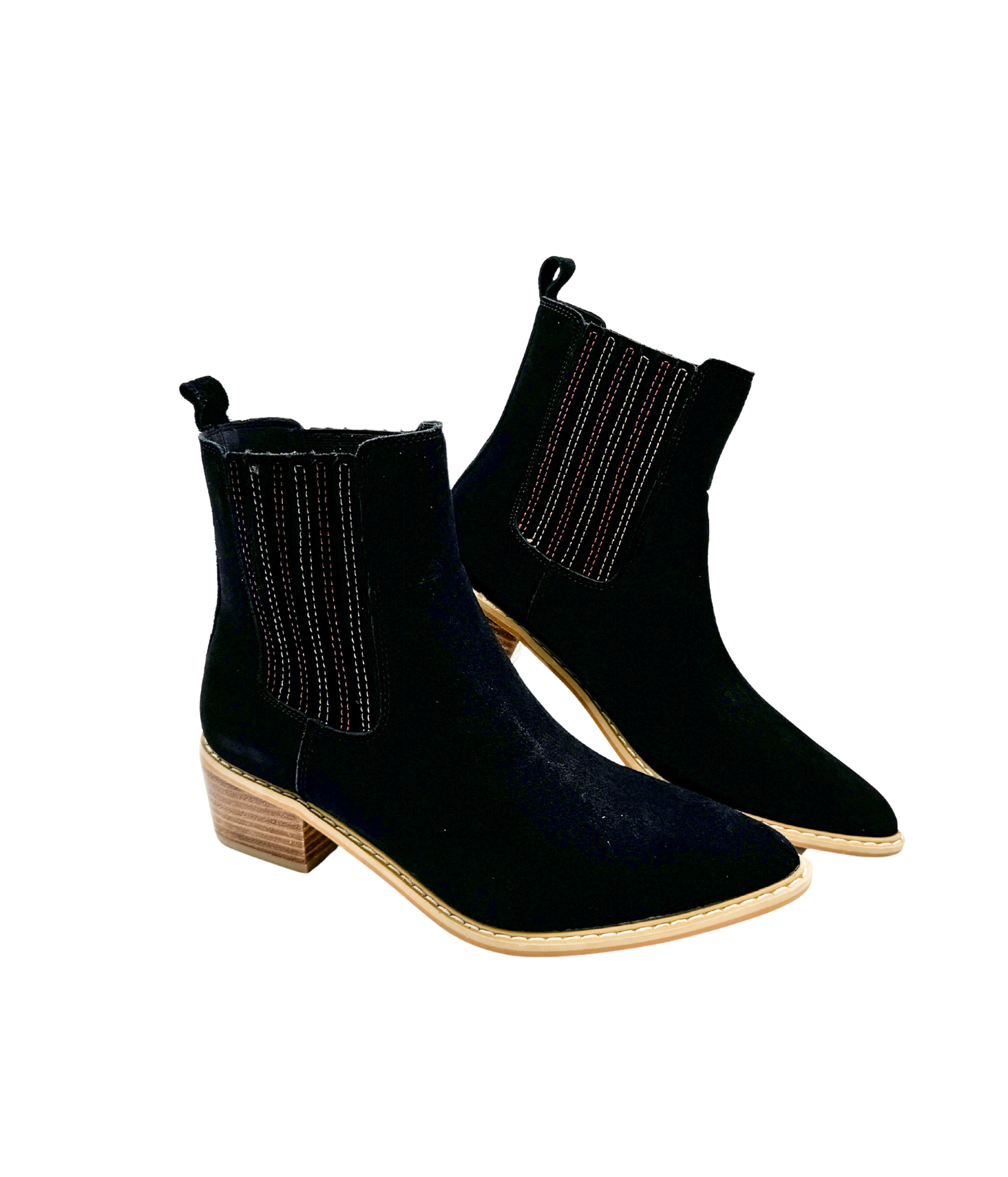 Leonor Suede Ankle Boot Black For Fall And Winter Wear Naughty Monkey