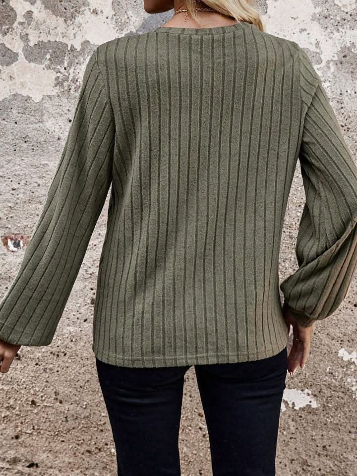 Leopard Round Neck Long Sleeve T-Shirt - Love Salve 