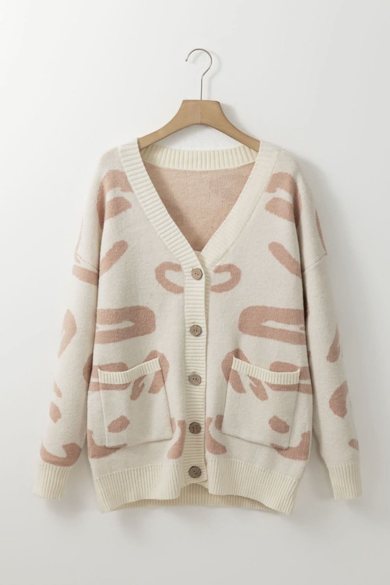 Leopard V Neck Button Down Cardigan - Love Salve 
