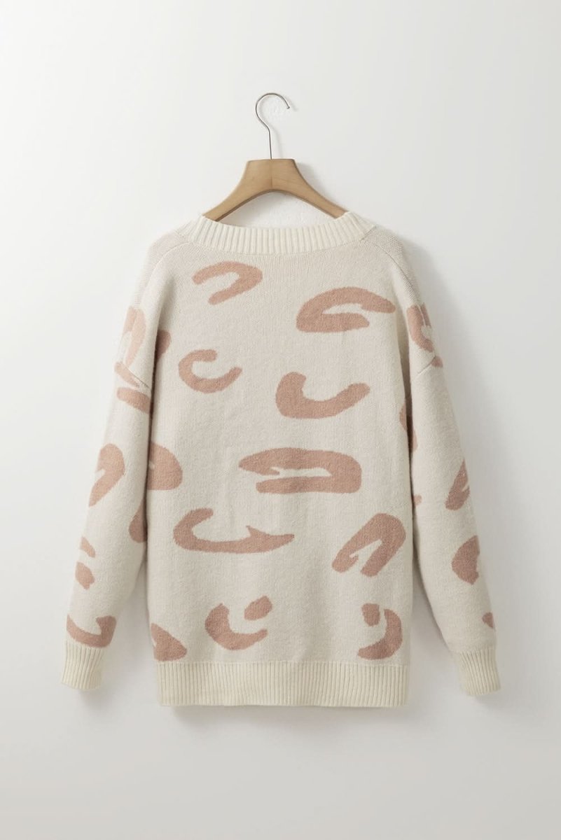 Leopard V Neck Button Down Cardigan - Love Salve 