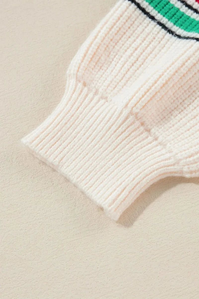 Letter Round Neck Long Sleeve Sweater - Love Salve 