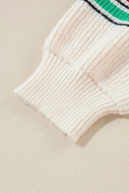 Letter Round Neck Long Sleeve Sweater - Love Salve 
