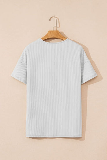 Light Grey Textured Loose Fit T-Shirt - Love Salve 