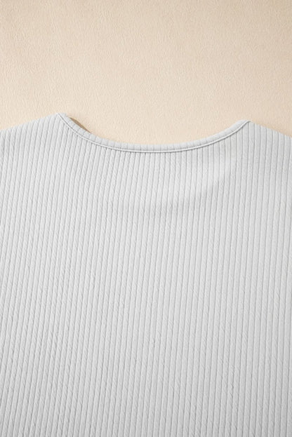 Light Grey Textured Loose Fit T-Shirt - Love Salve 