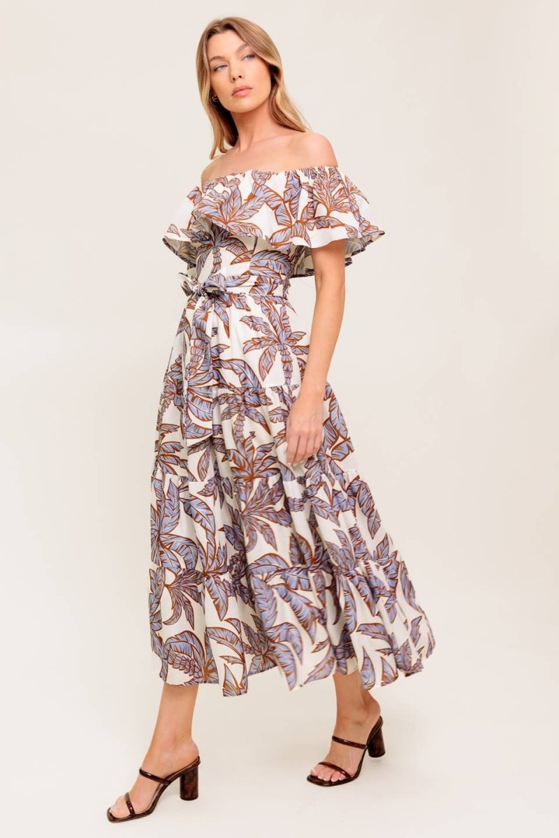 LILY GARDEN LAVENDER WOVEN MIDI DRESS - Love Salve 