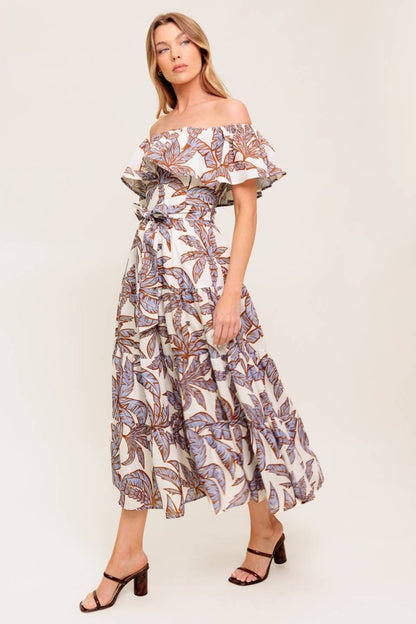 LILY GARDEN LAVENDER WOVEN MIDI DRESS - Love Salve 