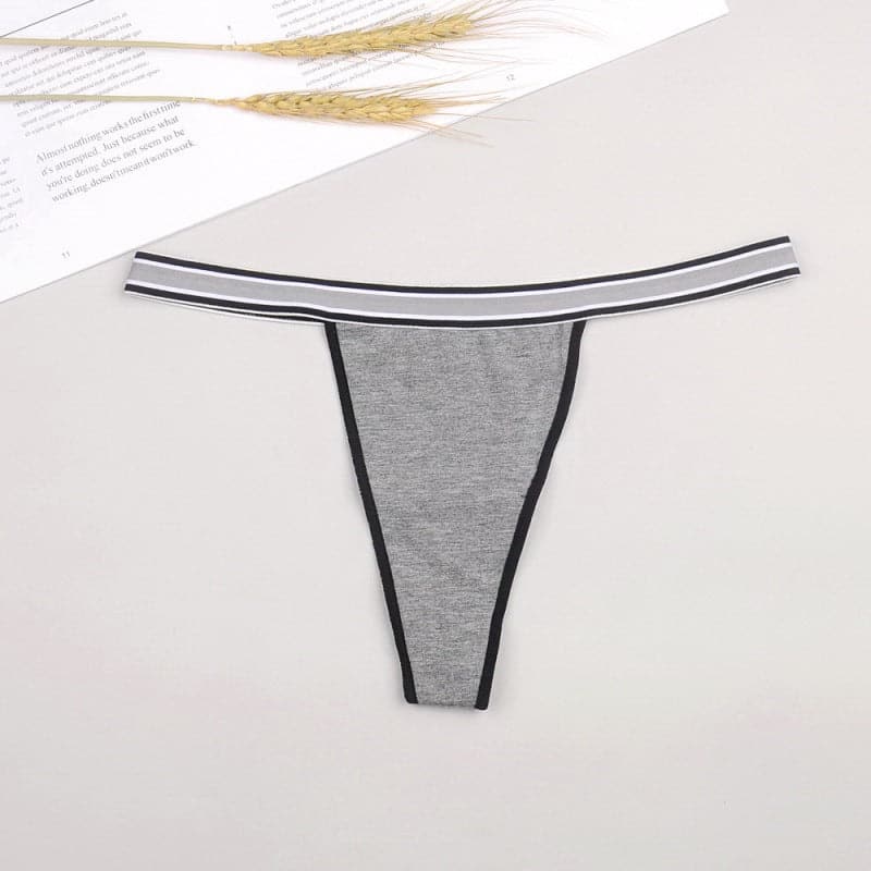 Comfortable cotton striped thongs for women