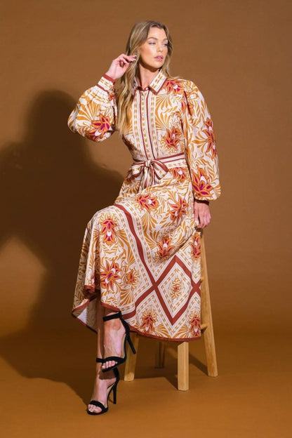 LOVE ESPRESSO WOVEN MIDI DRESS - Love Salve