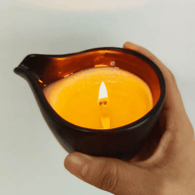 Love Light Soy Wax Massage Oil Candle - Romantic Sensual Aromatherapy Scented with Mood Enhancing Essential Oils - Natural Moisturizing Massaging Lotion Candle Burns Up to 30 Hours - (White) - Love Salve 