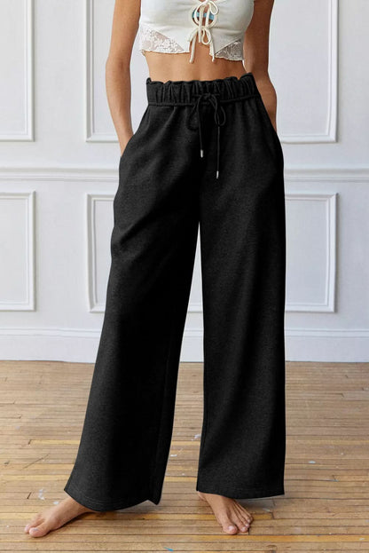 Black high-waist sweatpants for comfort - Love Salve 