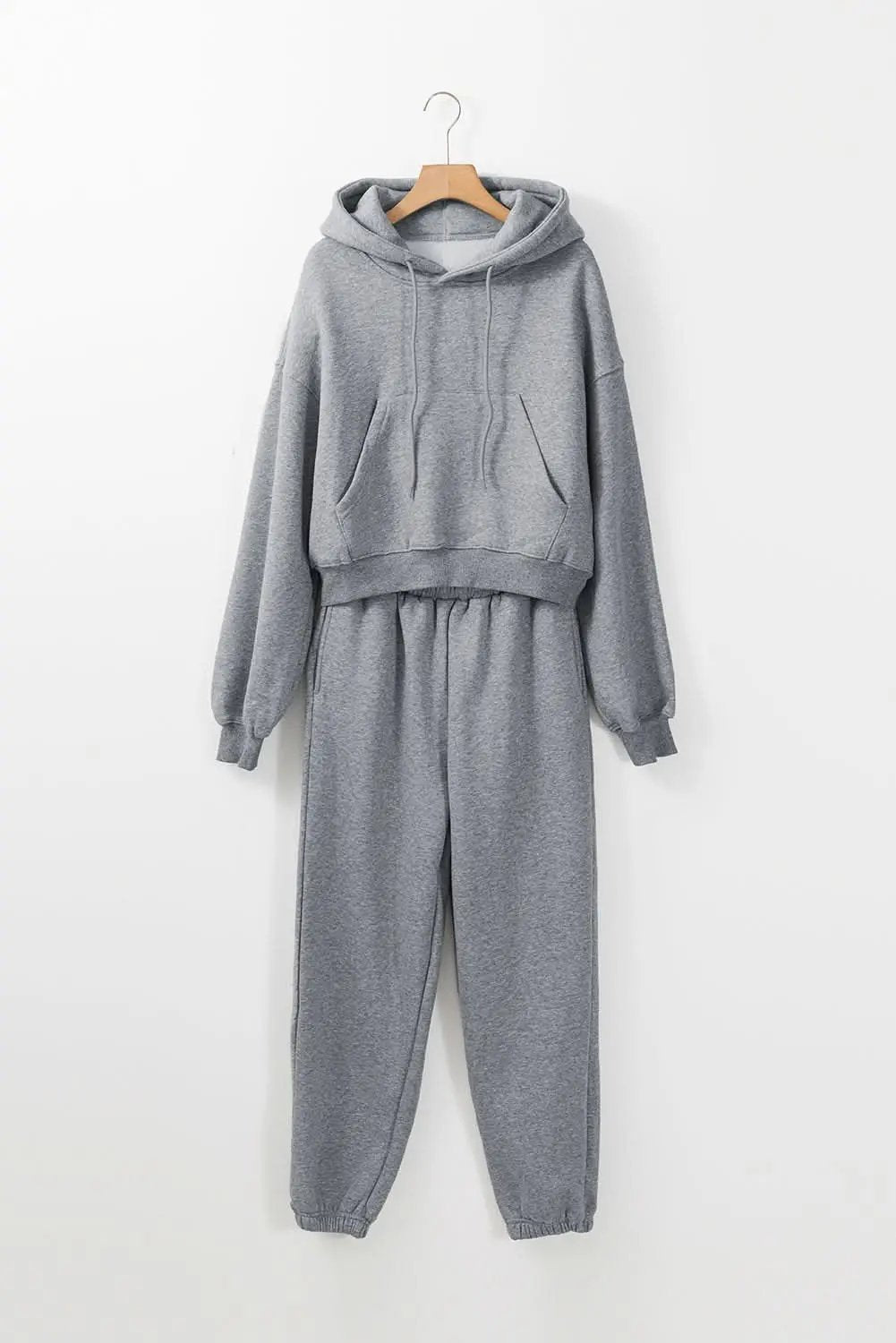Cozy gray hoodie joggers set - Love Salve 