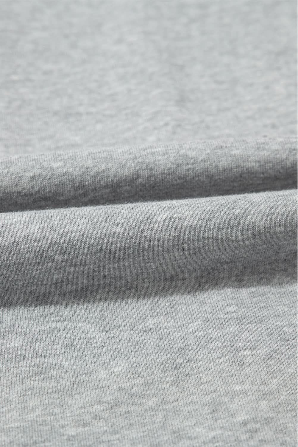 Gray wide leg sweatpants fabric detail showing soft, breathable texture.