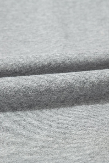 Gray wide leg sweatpants fabric detail showing soft, breathable texture.