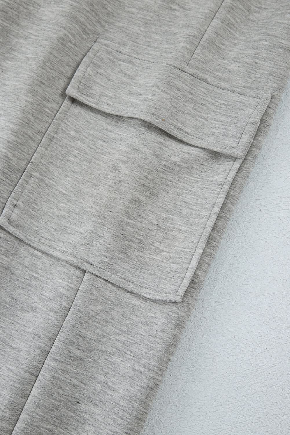 Light grey lace-up wide leg pants - Love Salve 