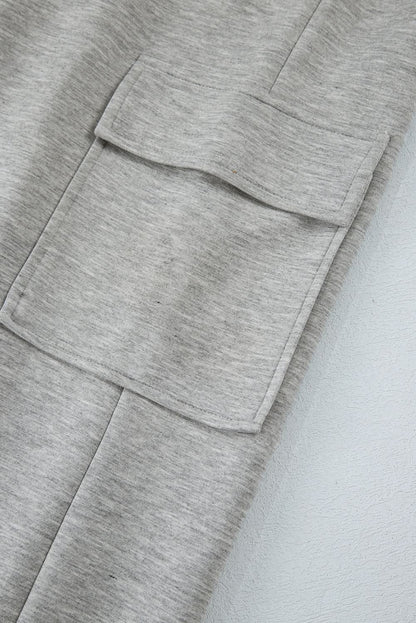 Light grey lace-up wide leg pants - Love Salve 