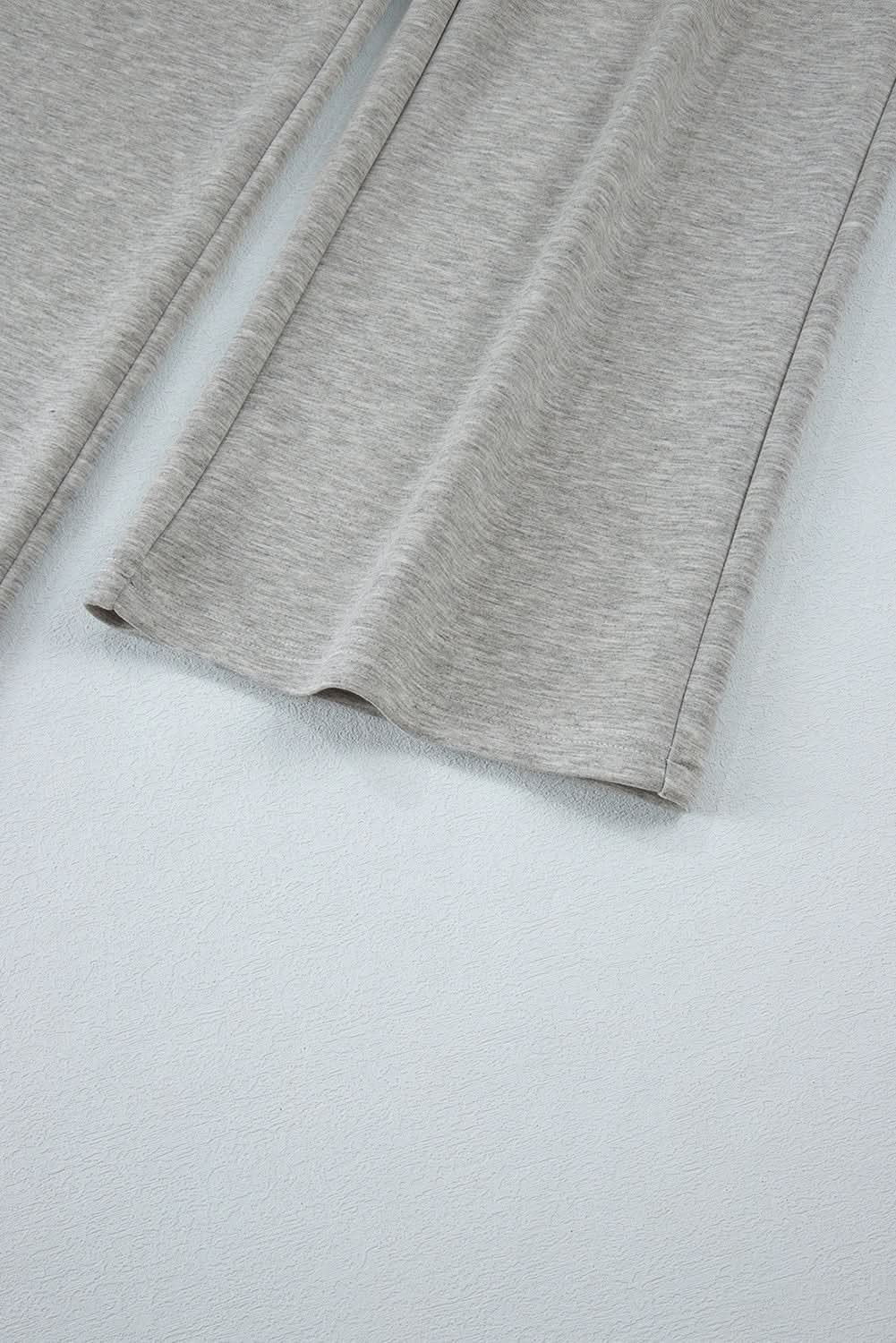 Light grey lace-up wide leg pants - Love Salve 