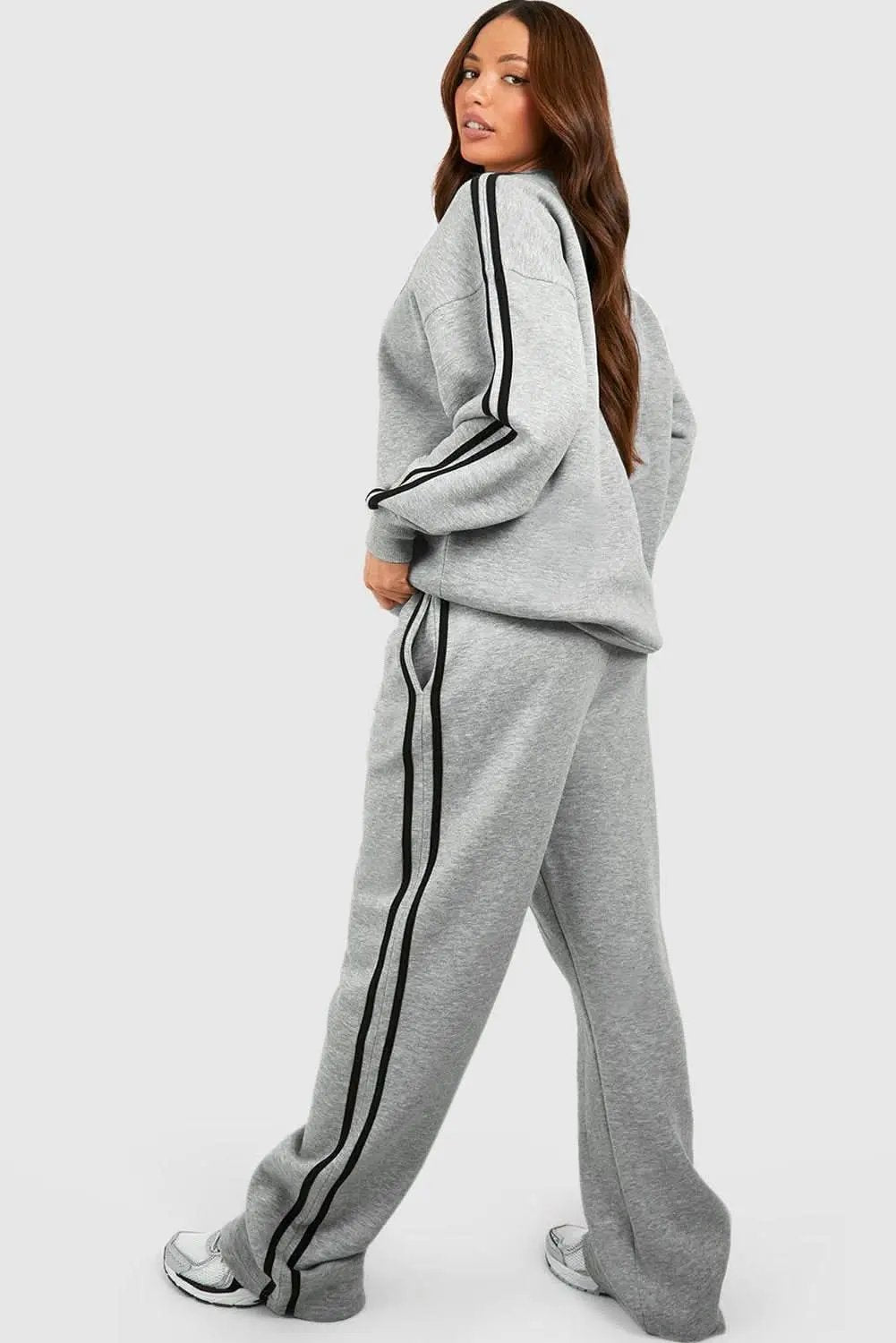 Light grey striped activewear set - Love Salve 