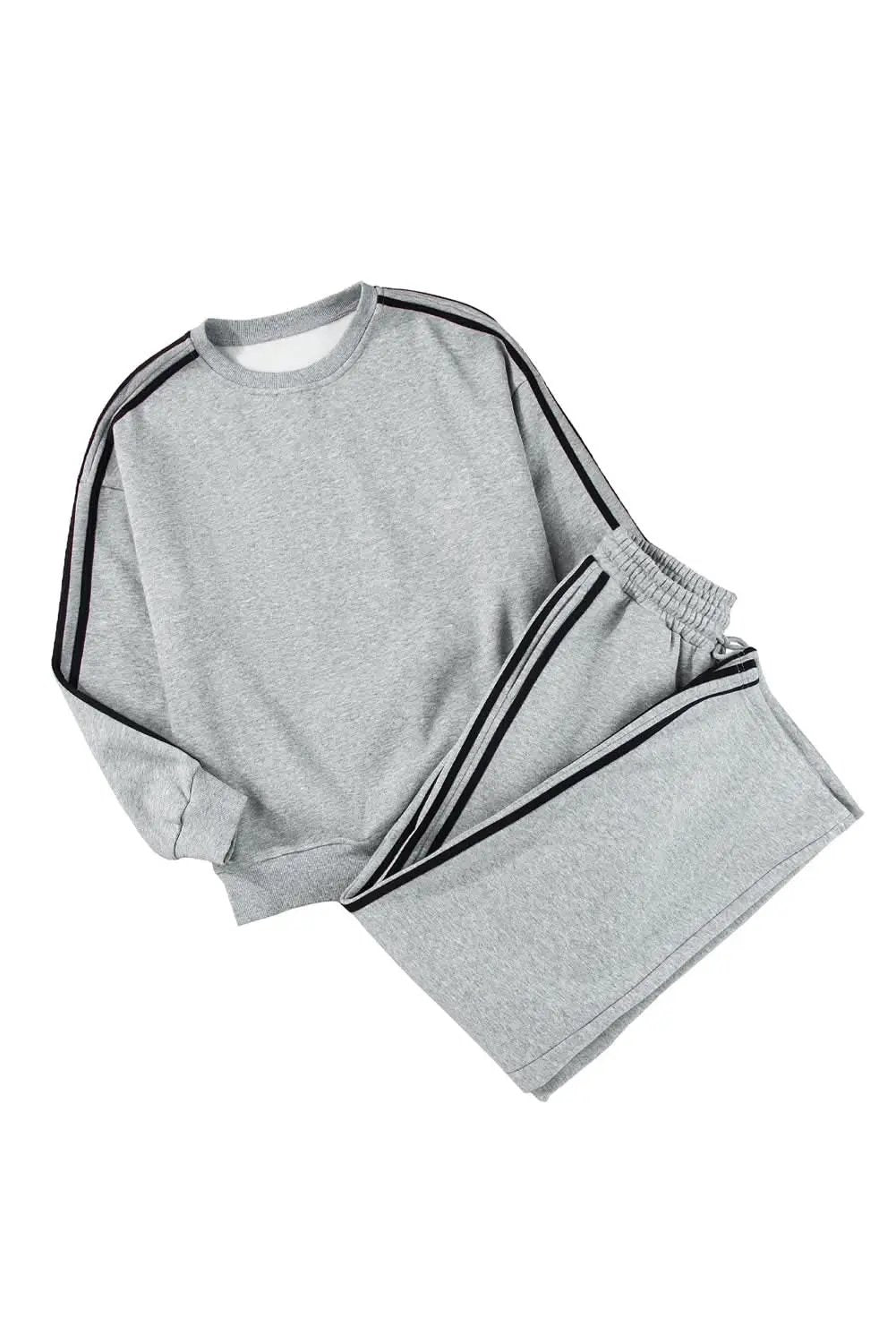 Light grey striped activewear set - Love Salve 