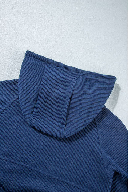 Navy blue cropped hoodie set - Love Salve 