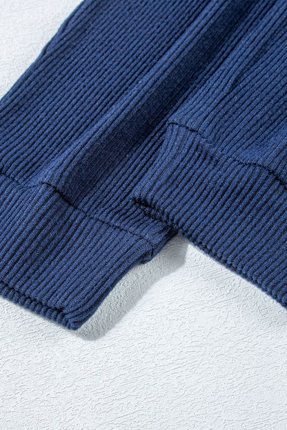 Navy blue cropped hoodie set - Love Salve 