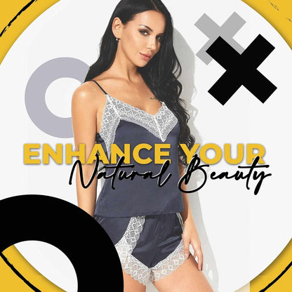 Love Salve Babydoll Cami Lingerie Sleeveless Nightwear for Women - PJ Pajama Camisole Silk Sleepwear - Love Salve 