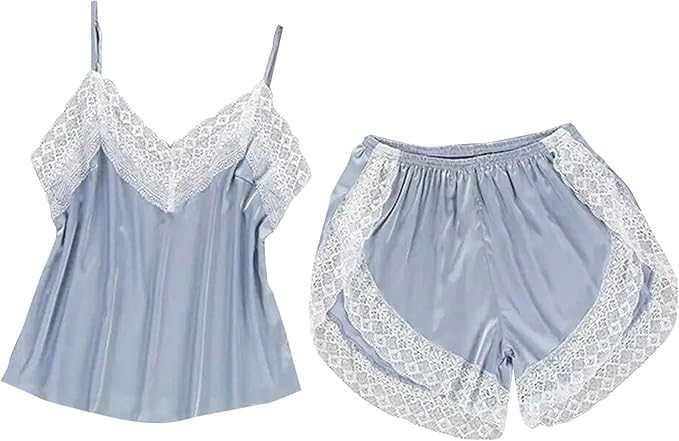 Love Salve Babydoll Cami Lingerie Sleeveless Nightwear for Women - PJ Pajama Camisole Silk Sleepwear - Love Salve 