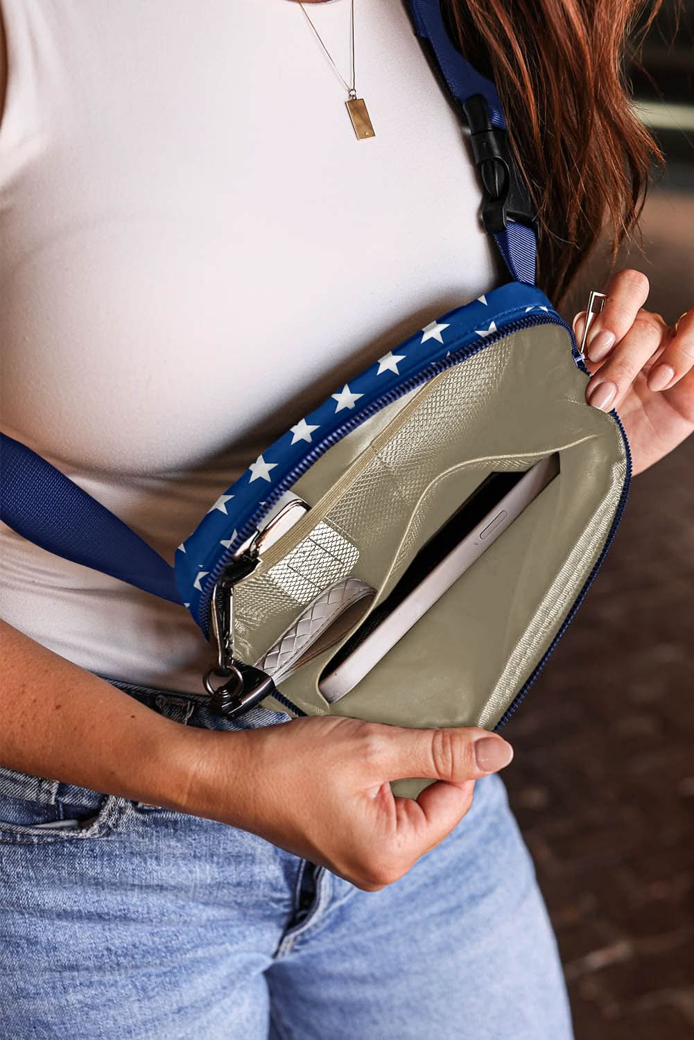 Bluing patriotic star crossbody bag - Love Salve 