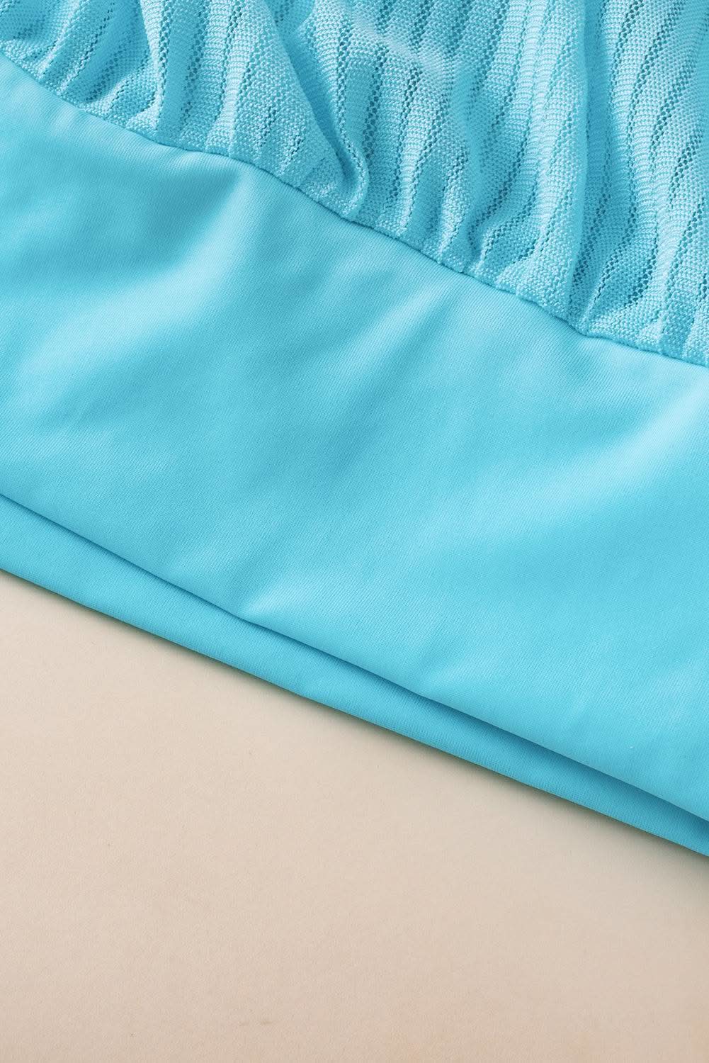 Turquoise mesh tankini with knot detail - Love Salve 