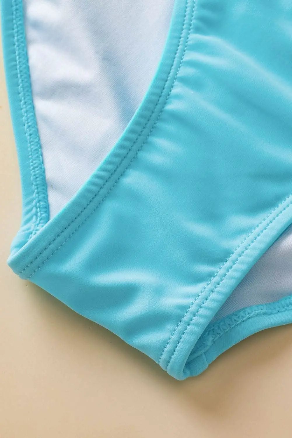 Turquoise mesh tankini with knot detail - Love Salve 