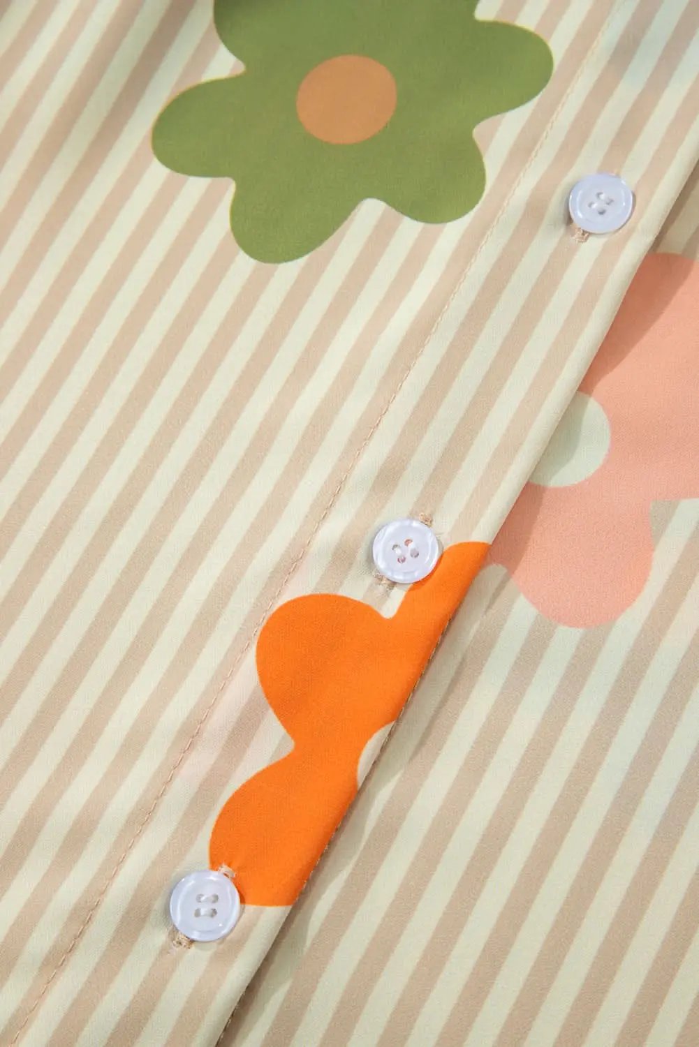 Apricot floral button-up shirt - Love Salve 