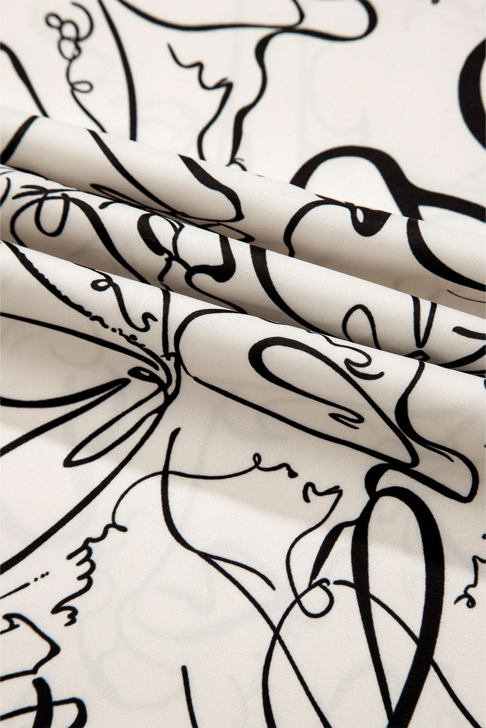 Beige abstract print blouse with balloon sleeves - Love Salve 