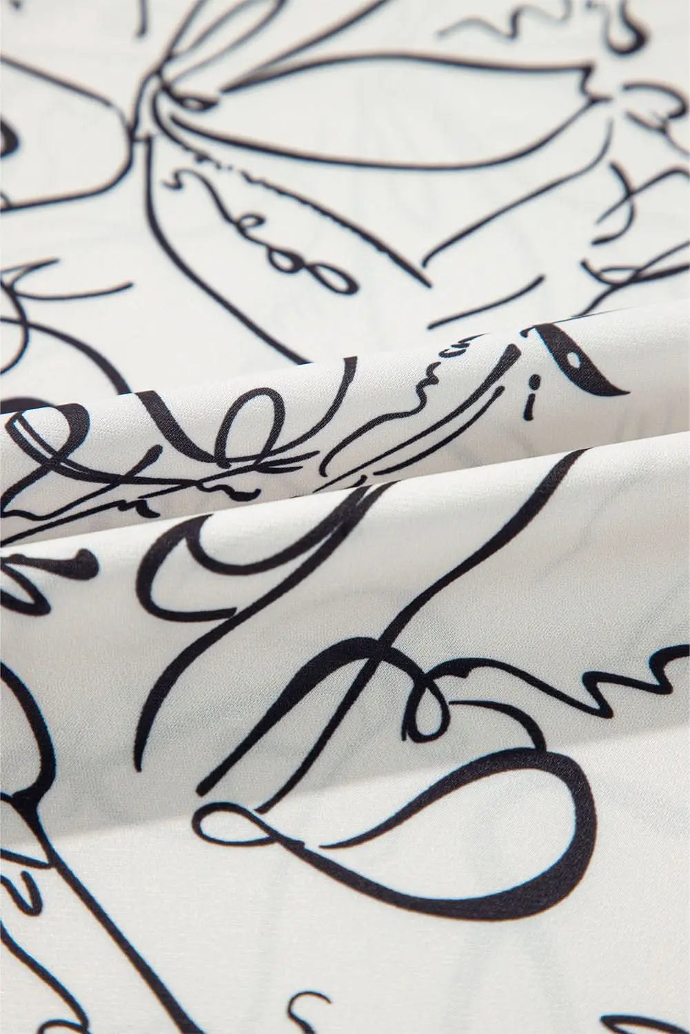 Beige abstract print blouse with balloon sleeves - Love Salve 