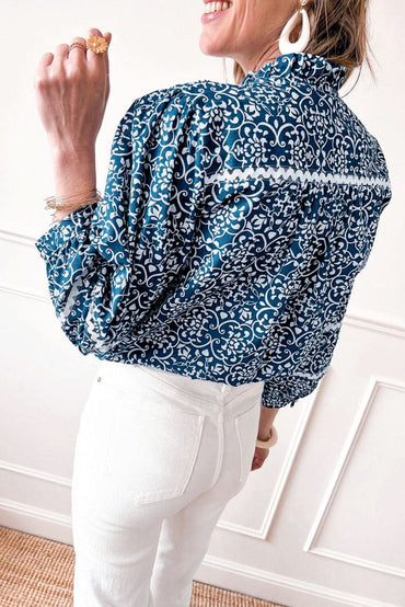 Blue floral button-up shirt - Love Salve 