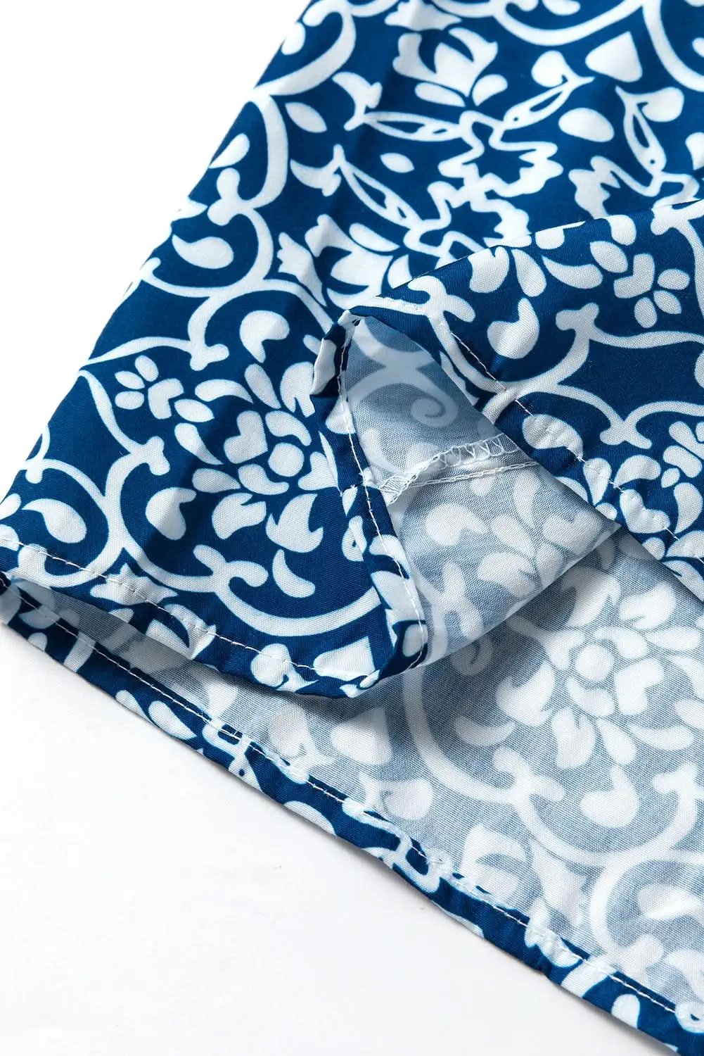 Blue floral button-up shirt - Love Salve 