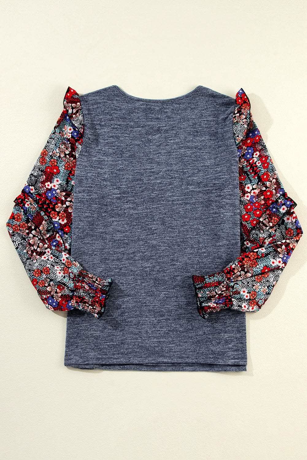 Chic floral ruffle sleeve top - Love Salve 