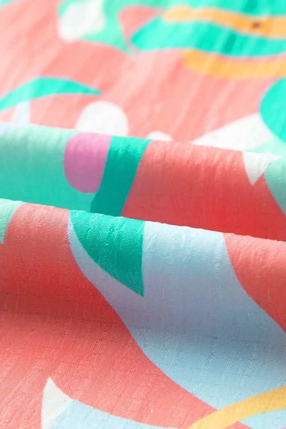 Floral green tie-neck blouse - Love Salve 