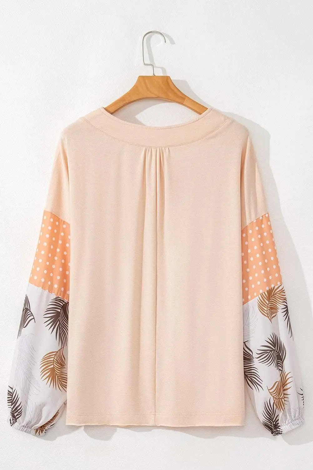 Chic palm print blouse with puff sleeves - Love Salve 