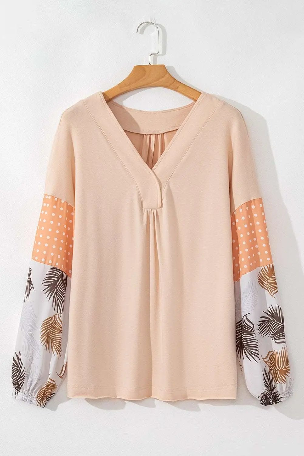 Chic palm print blouse with puff sleeves - Love Salve 