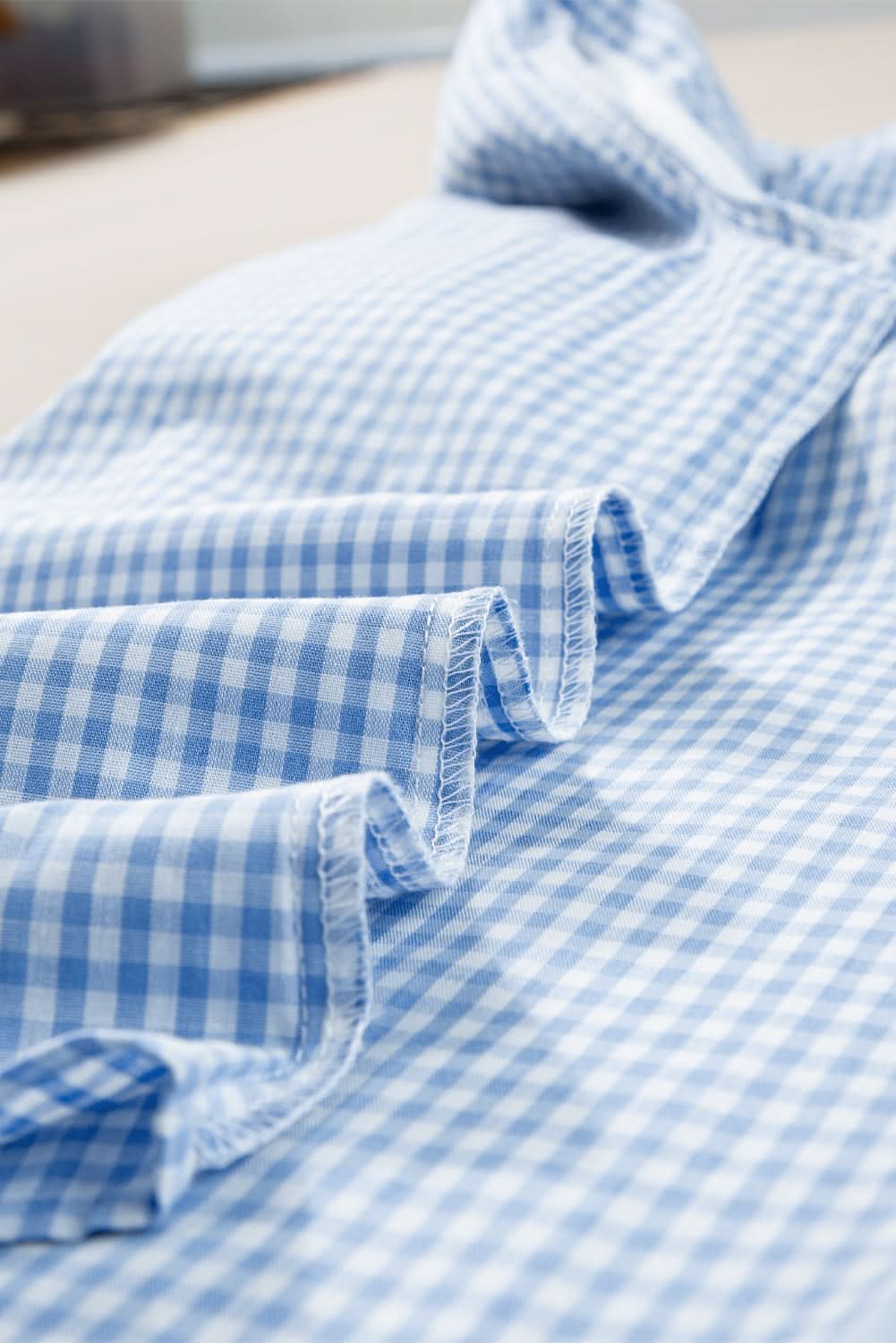 Light blue floral blouse with puff sleeves - Love Salve 