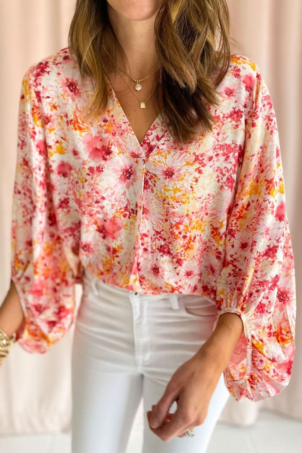 Charming pink floral blouse - Love Salve 