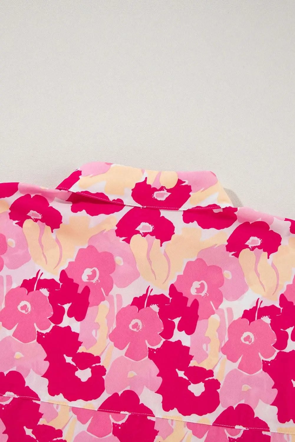 Chic pink floral puff sleeve shirt - Love Salve 