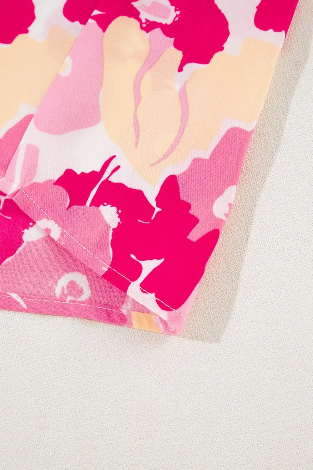 Chic pink floral puff sleeve shirt - Love Salve 