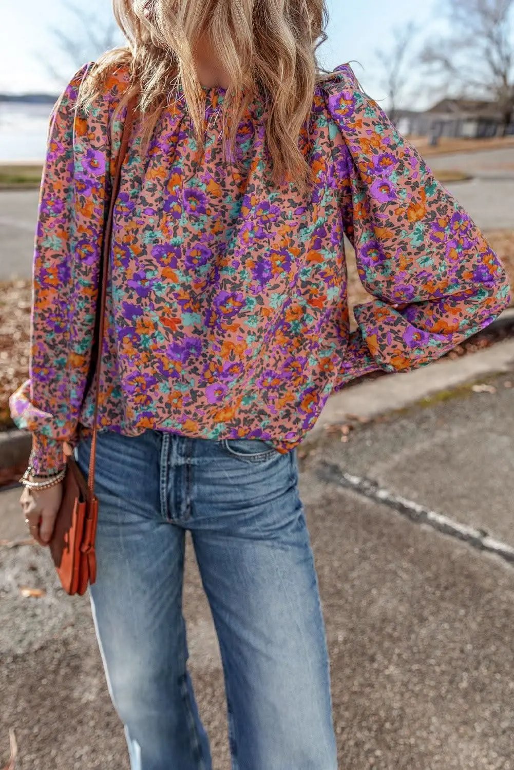 Charming purple floral blouse - Love Salve 