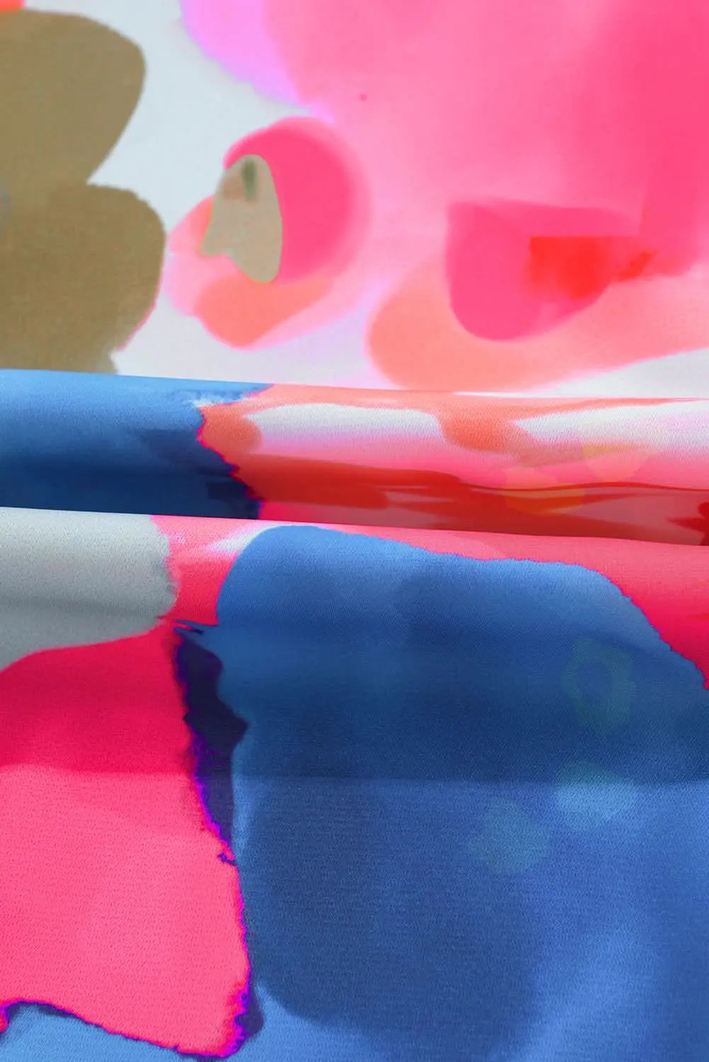 Chic rose abstract blouse with puff sleeves - Love Salve 